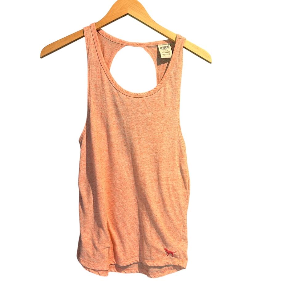 Victoria's Secret PINK XS tank peach tie dye workout twist racerback open back